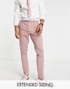 Asos Design Wedding Skinny Smart Pants In Dusky Mauve-purple