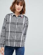 Maison Scotch Boxy Fit Classic Checked Shirt-black