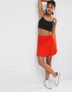 Asos Mini Skirt With Pep Hem - Orange