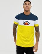 Ellesse Gubbio Block Panel T-shirt In Yellow - Yellow