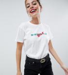 Asos Design Petite Christmas T-shirt With Naughty List Print - White