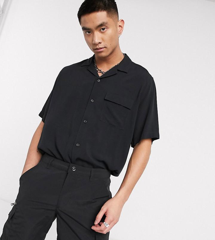 Collusion Short Sleeve Shirt In Black