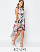 True Violet High Low Prom Dress With Sheen - Multi Floral