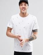 Cheap Monday Standard T-shirt Skulls Embroidery - White