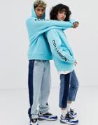 Collusion Unisex Logo Hoodie In Blue - Blue