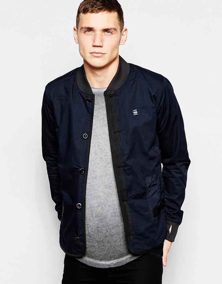 G-star Overshirt Jacket Submarine Bomber Battle Twill - Mazarine Blue