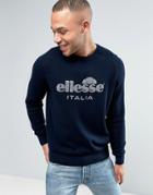 Ellesse Italia Knitted Sweatshirt With Large Logo - Navy