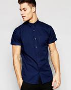 New Look Blue Shirt In Mini Geo Print In Regular Fit - Blue