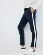 Selected Homme Track Stripe Trouser - Navy
