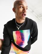 Calvin Klein Jeans Pride Large Chest Logo Sweatshirt In Black