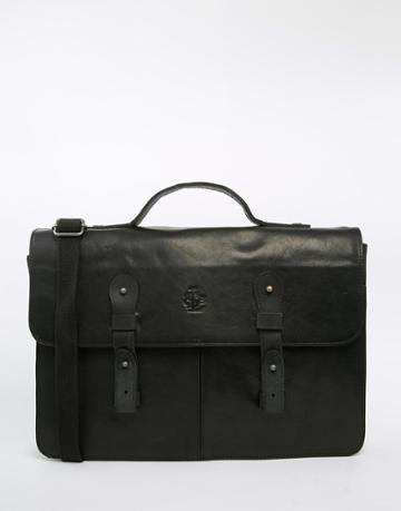 Lyle & Scott Leather Satchel - Black