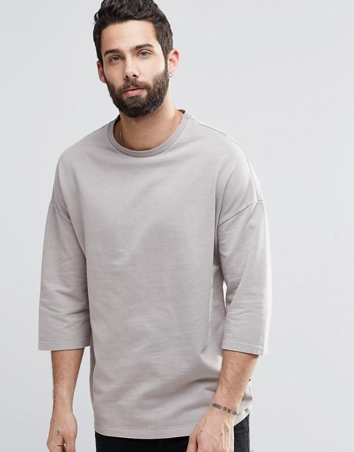 Only & Sons Sweatshirt With 3/4 Length Sleeves - Crockery