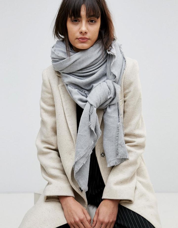 Asos Super Soft Square Lightweight Viscose Scarf - Gray