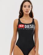 Diesel Division Logo Swimsuit - Black