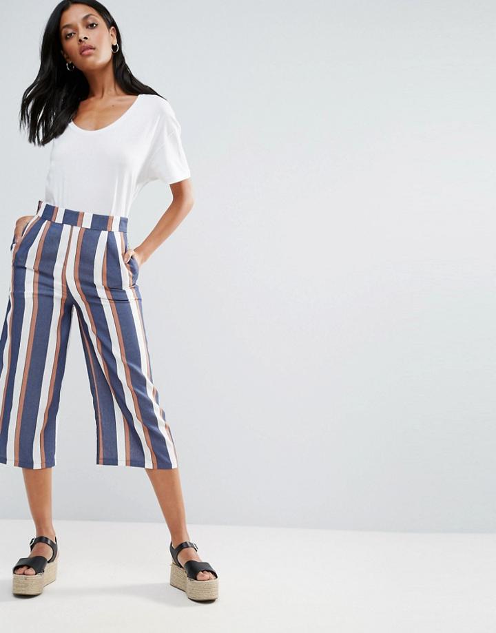 Warehouse Stripe Culotte - Blue