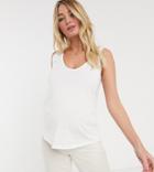 Asos Design Maternity Ultimate Organic Cotton Scoop Neck Tank Top In White