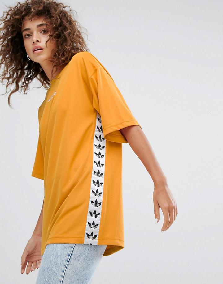Adidas Originals Tnt Tape Tee In Yellow - Yellow