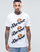 Ellesse T-shirt With Triple Logo - White