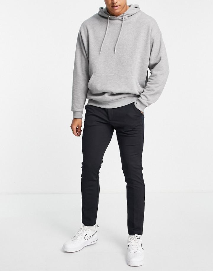 River Island Slim Ponte Pants In Navy