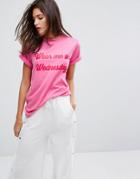 Daisy Street T-shirt With Wednesdays Print - Pink
