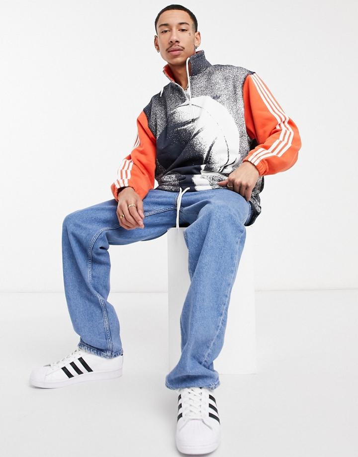Adidas Streetball Half Zip Sweatshirt In Multi