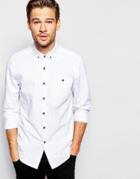 Asos Oxford Shirt With Neps In Regular Fit - White