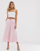 Miss Selfridge Wide Crop Culottes In Pink - Pink