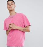 Reclaimed Vintage Inspired Oversized Overdye T-shirt In Pink - Pink