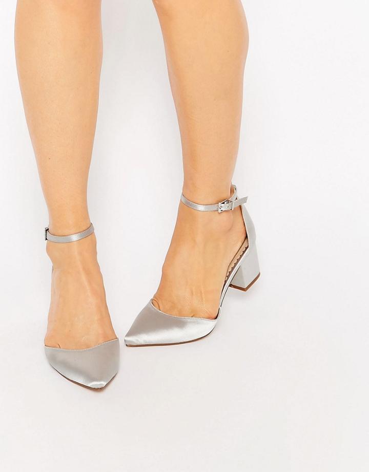 Asos Space Pointed Heels - Grey Satin