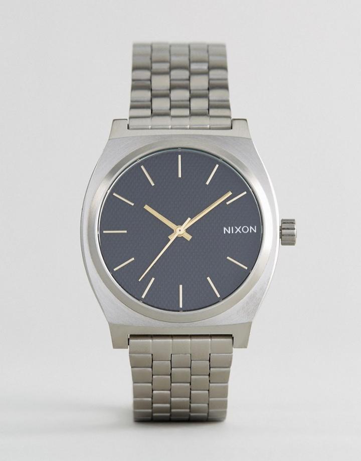Nixon Black Velvet Time Teller Bracelet Watch In Silver - Silver