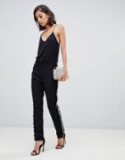 Zibi London Tailored Pants With Studded Detail - Black