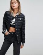 Adidas Padded Bomber Jacket With Contrast Tipping - Black