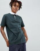 Asos Design Relaxed Fit Rugby Polo - Green
