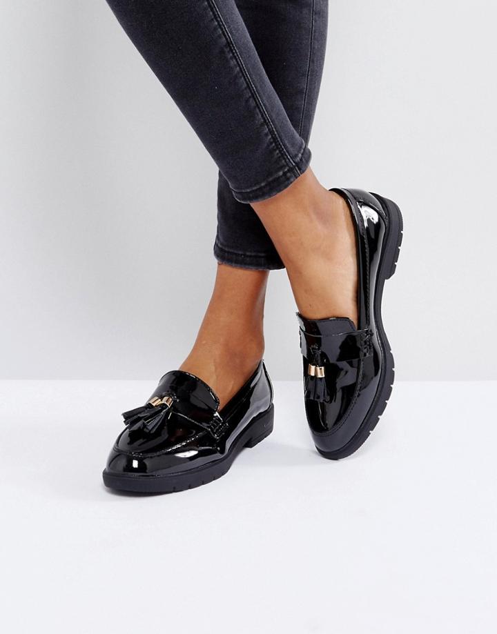 Truffle Metal Tassle Loafer - Black