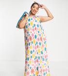 Native Youth Plus Maxi Dress In Vintage Floral Plisse-multi