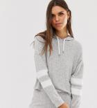 Micha Lounge Cropped Hoodie In Rib Two-piece - Gray