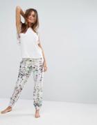 Ted Baker Crystal Droplets Print Pant - Pink