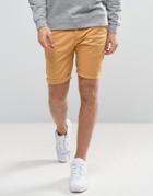 Asos Skinny Chino Shorts In Mustard Yellow - Yellow