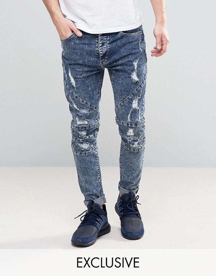 Cayler & Sons Jeans With Extreme Rips In Reg Fit - Blue