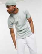 The Couture Club Paneled Pique Slim Fit T-shirt In Silver Khaki-grey