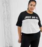 Nike Plus Running Tailwind T-shirt In Black And White Color Block