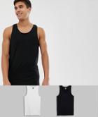 Asos Design Organic Muscle Tank 2 Pack Multipack Saving - Multi