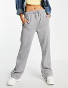 Topshop Straight Leg Sweatpants In Mid Gray - Part Of A Set-grey