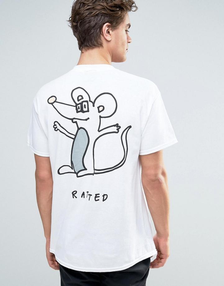 New Love Club Ratted Back Print T-shirt - White