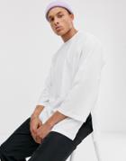 Asos Design Oversized Raglan T-shirt With Wide Sleeves In White