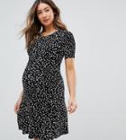 Asos Maternity Ultimate Mini Tea Dress In Scatter Spot - Multi