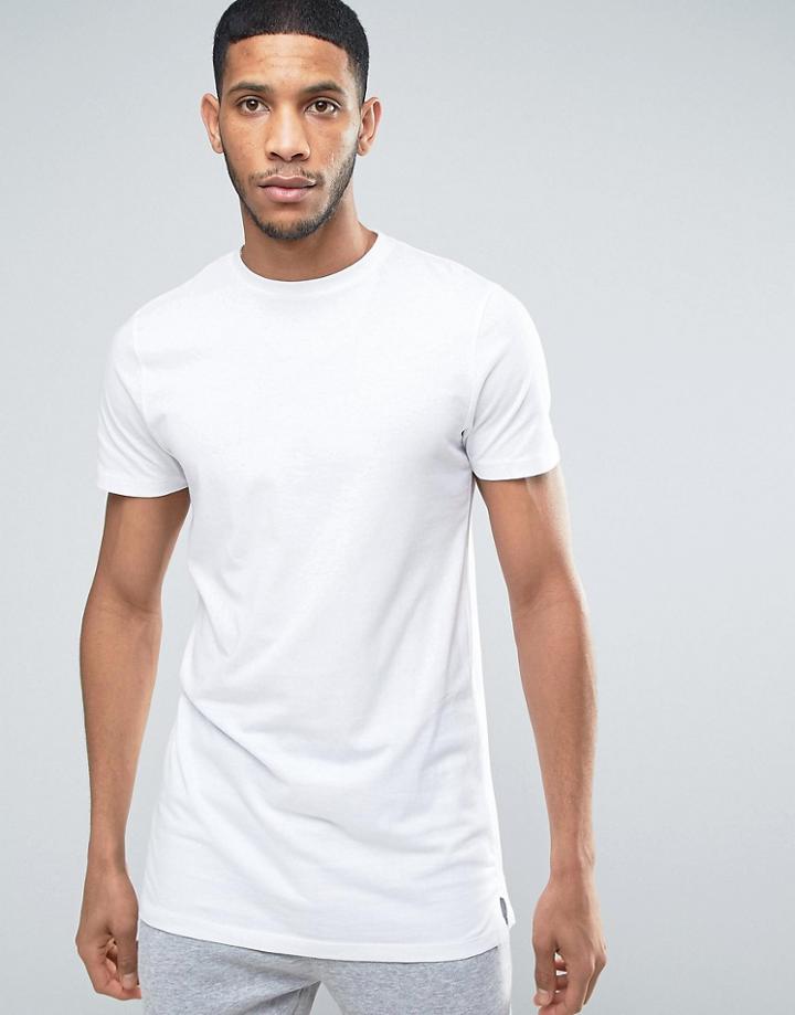 New Look Longline T-shirt With Crew Neck In White - White