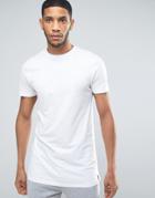 New Look Longline T-shirt With Crew Neck In White - White