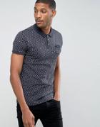 D-struct Dot Print Polo Shirt - Navy