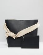 Mango Bow Detail Shoulder Bag - Black